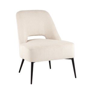 Кресло лаунж Бостон велюр рельефный молочный