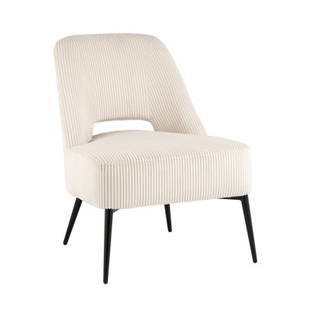 Кресло лаунж Бостон велюр рельефный молочный