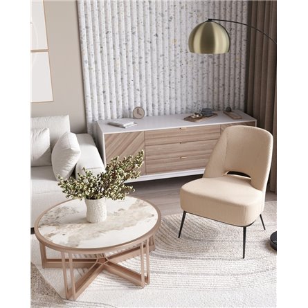 Кресло|Stool Group|Бостон велюр рельефный молочный