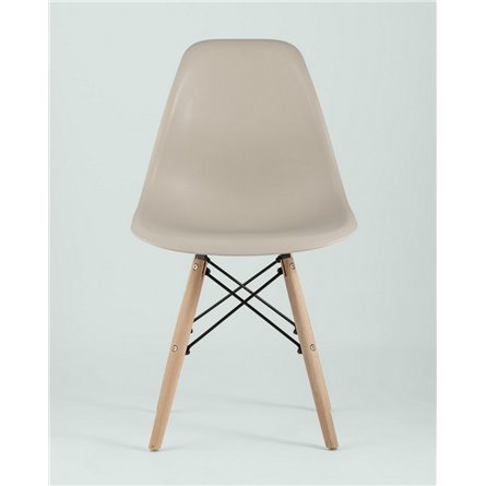 Стул|Stool Group|Eames Style DSW бежевый пластик, стальной каркас, натуральный массив бука