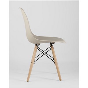 Стул|Stool Group|Eames Style DSW бежевый пластик, стальной каркас, натуральный массив бука