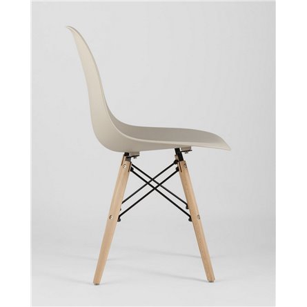 Стул|Stool Group|Eames Style DSW бежевый пластик, стальной каркас, натуральный массив бука