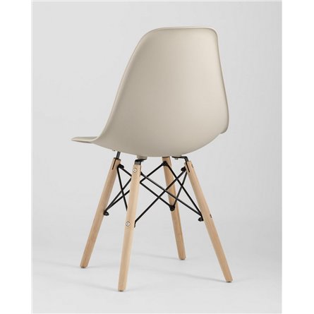 Стул|Stool Group|Eames Style DSW бежевый пластик, стальной каркас, натуральный массив бука