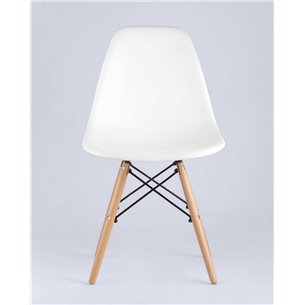 Стул|Stool Group|Eames Style DSW белый пластик, стальной каркас, натуральный массив бука