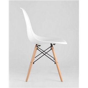 Стул|Stool Group|Eames Style DSW белый пластик, стальной каркас, натуральный массив бука