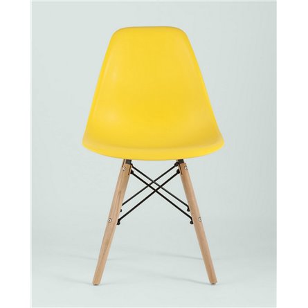 Стул|Stool Group|Eames Style DSW желтый пластик, стальной каркас, натуральный массив бука