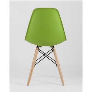 Стул|Stool Group|Eames Style DSW зеленый пластик, стальной каркас, натуральный массив бука