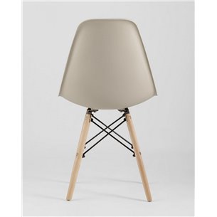Комплект из четырех стульев|Stool Group|Eames Style DSW бежевый пластик, стальной каркас, натуральный массив бука