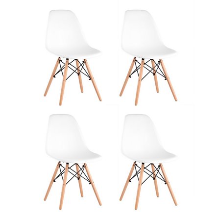 Стул Eames Style DSW белый x4 (разборный каркас)