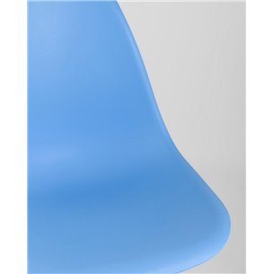 Комплект из четырех стульев|Stool Group|Eames Style DSW голубой пластик, стальной каркас, натуральный массив бука