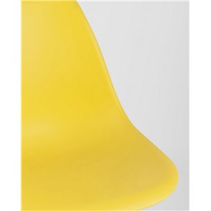 Комплект из четырех стульев|Stool Group|Eames Style DSW желтый пластик, стальной каркас, натуральный массив бука