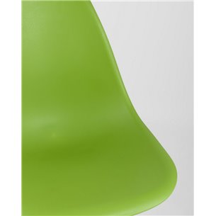 Комплект из четырех стульев|Stool Group|Eames Style DSW зеленый пластик, стальной каркас, натуральный массив бука