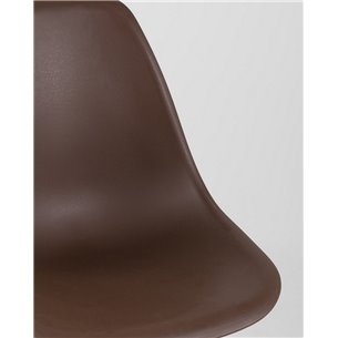 Комплект из четырех стульев|Stool Group|Eames Style DSW коричневый пластик, стальной каркас, натуральный массив бука