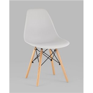 Стул|Stool Group|Eames Style DSW светло-серый пластик, стальной каркас, натуральный массив бука