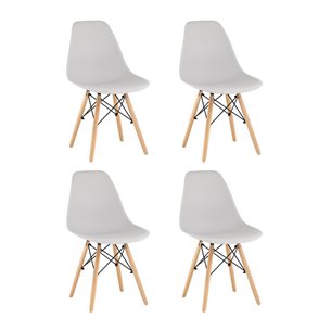 Стул Eames Style DSW светло-серый x4 (разборный каркас)