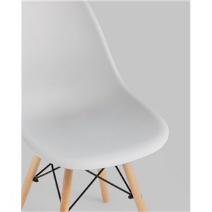 Комплект из четырех стульев|Stool Group|Eames Style DSW светло-серый пластик, стальной каркас, натуральный массив бука