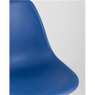 Комплект из четырех стульев|Stool Group|Eames Style DSW синий пластик, стальной каркас, натуральный массив бука