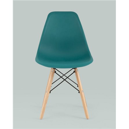 Стул|Stool Group|Eames Style DSW темно-бирюзовый пластик, стальной каркас, натуральный массив бука
