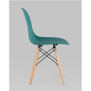 Стул|Stool Group|Eames Style DSW темно-бирюзовый пластик, стальной каркас, натуральный массив бука