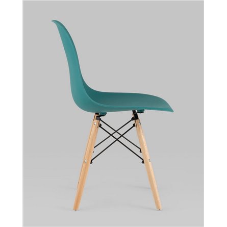 Стул|Stool Group|Eames Style DSW темно-бирюзовый пластик, стальной каркас, натуральный массив бука