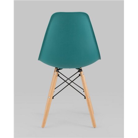 Стул|Stool Group|Eames Style DSW темно-бирюзовый пластик, стальной каркас, натуральный массив бука
