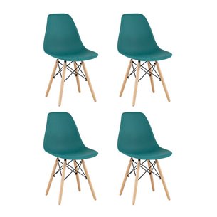 Стул Eames Style DSW темно-бирюзовый x4 (разборный каркас)
