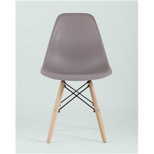Комплект из четырех стульев|Stool Group|Eames Style DSW темно-бежевый пластик, стальной каркас, натуральный массив бука