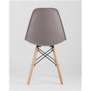 Комплект из четырех стульев|Stool Group|Eames Style DSW темно-бежевый пластик, стальной каркас, натуральный массив бука
