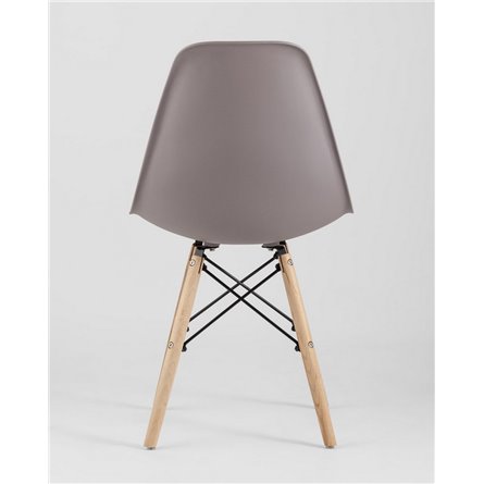 Комплект из четырех стульев|Stool Group|Eames Style DSW темно-бежевый пластик, стальной каркас, натуральный массив бука