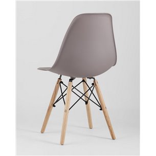 Комплект из четырех стульев|Stool Group|Eames Style DSW темно-бежевый пластик, стальной каркас, натуральный массив бука
