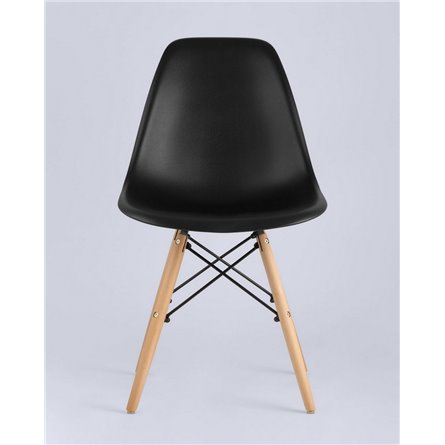 Стул|Stool Group|Eames Style DSW черный пластик, стальной каркас, натуральный массив бука