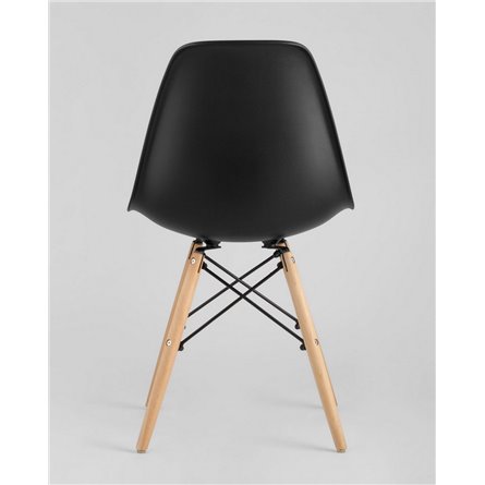 Стул|Stool Group|Eames Style DSW черный пластик, стальной каркас, натуральный массив бука