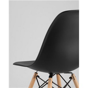 Стул|Stool Group|Eames Style DSW черный пластик, стальной каркас, натуральный массив бука