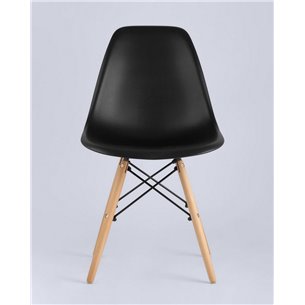 Комплект из четырех стульев|Stool Group|Eames Style DSW черный пластик, стальной каркас, натуральный массив бука