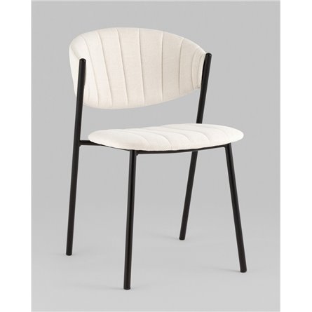 Стул|Stool Group|Харпер ткань рогожка молочный ножки металл черные