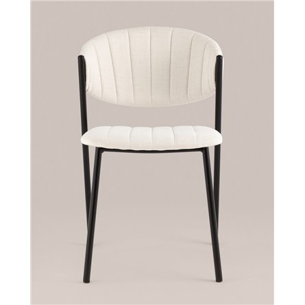 Стул|Stool Group|Харпер ткань рогожка молочный ножки металл черные