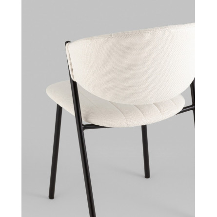 Стул|Stool Group|Харпер ткань рогожка молочный ножки металл черные