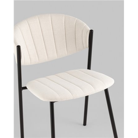 Стул|Stool Group|Харпер ткань рогожка молочный ножки металл черные