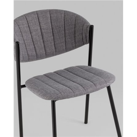 Стул|Stool Group|Харпер ткань рогожка серый ножки металл черные
