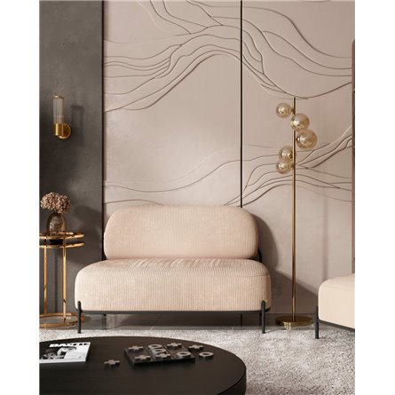 Диван прямой|Stool Group|Стоун велюр рельефный молочный