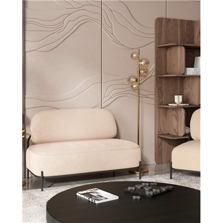 Диван прямой|Stool Group|Стоун велюр рельефный молочный