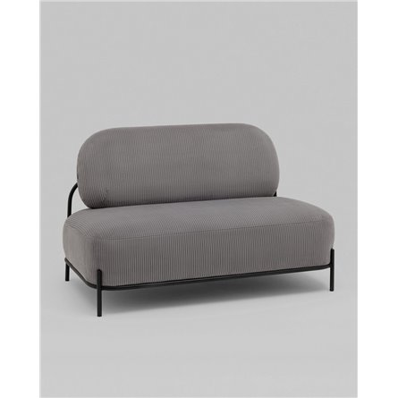 Диван прямой|Stool Group|Стоун велюр рельефный светло-серый