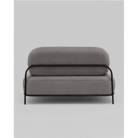 Диван прямой|Stool Group|Стоун велюр рельефный светло-серый