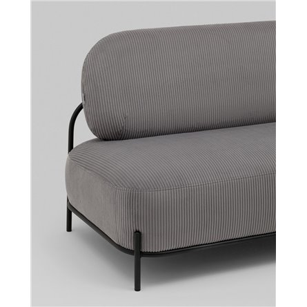 Диван прямой|Stool Group|Стоун велюр рельефный светло-серый