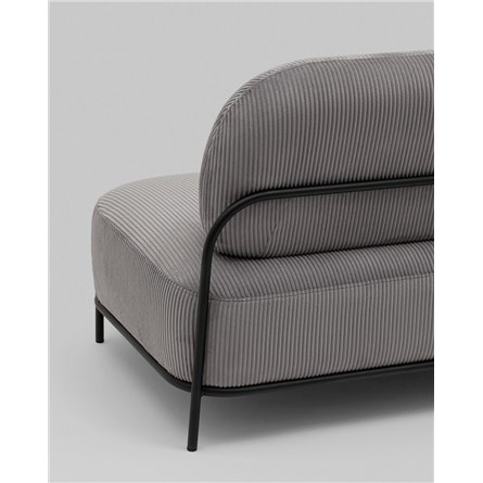 Диван прямой|Stool Group|Стоун велюр рельефный светло-серый