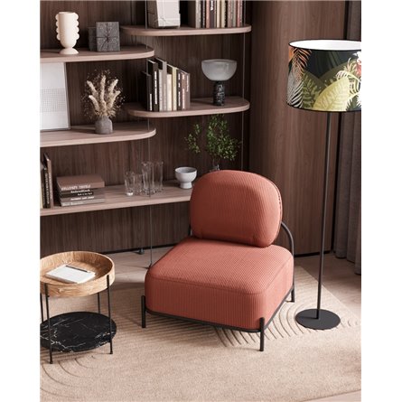 Кресло|Stool Group|Стоун велюр рельефный коралловый