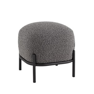 Пуф Стоун ткань букле тёмно-серый