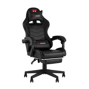 Кресло спортивное TopChairs Prophet с оттоманкой черный