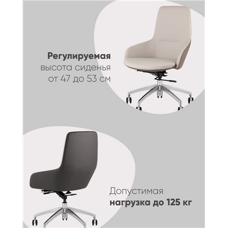 Кресло руководителя TopChairs Soulo светло-серый