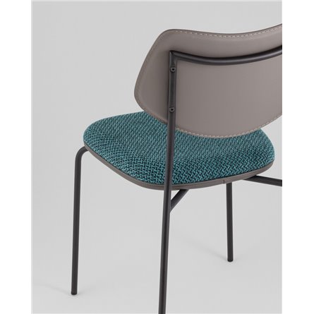 Стул|Stool Group|Casey темно-бирюзовый с серой экокожей